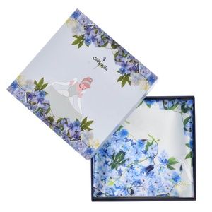 NEW NWT Disney Cinderella Blue Floral Scarf 60X60CM Kawaii Purse Accessory